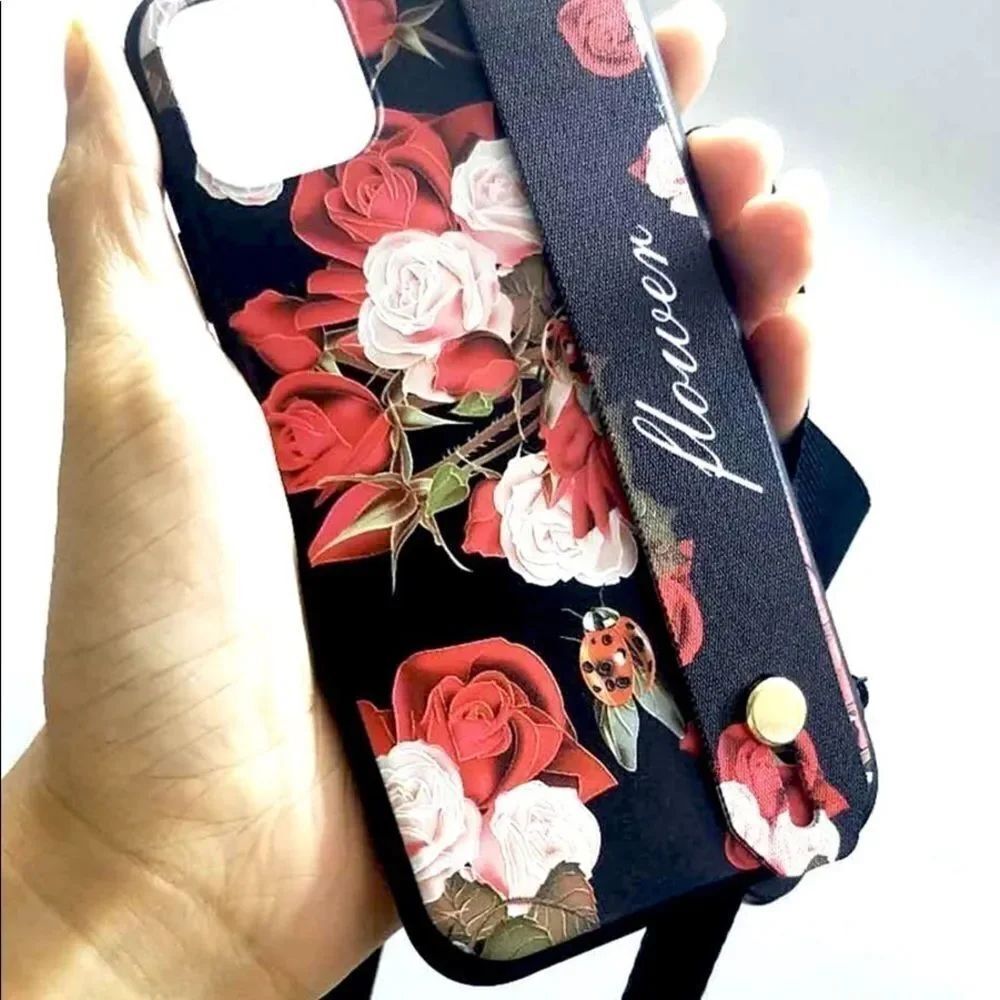 Floral Pattern iPhone 11 Case With Lanyard - Picture 2 of 5